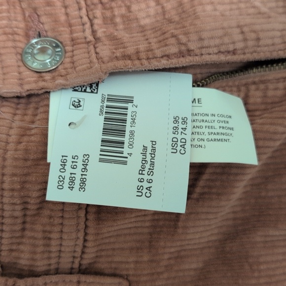 American eagle AE super high rise baggy wide leg size 6 reg pink corduroy pants - Picture 3 of 11